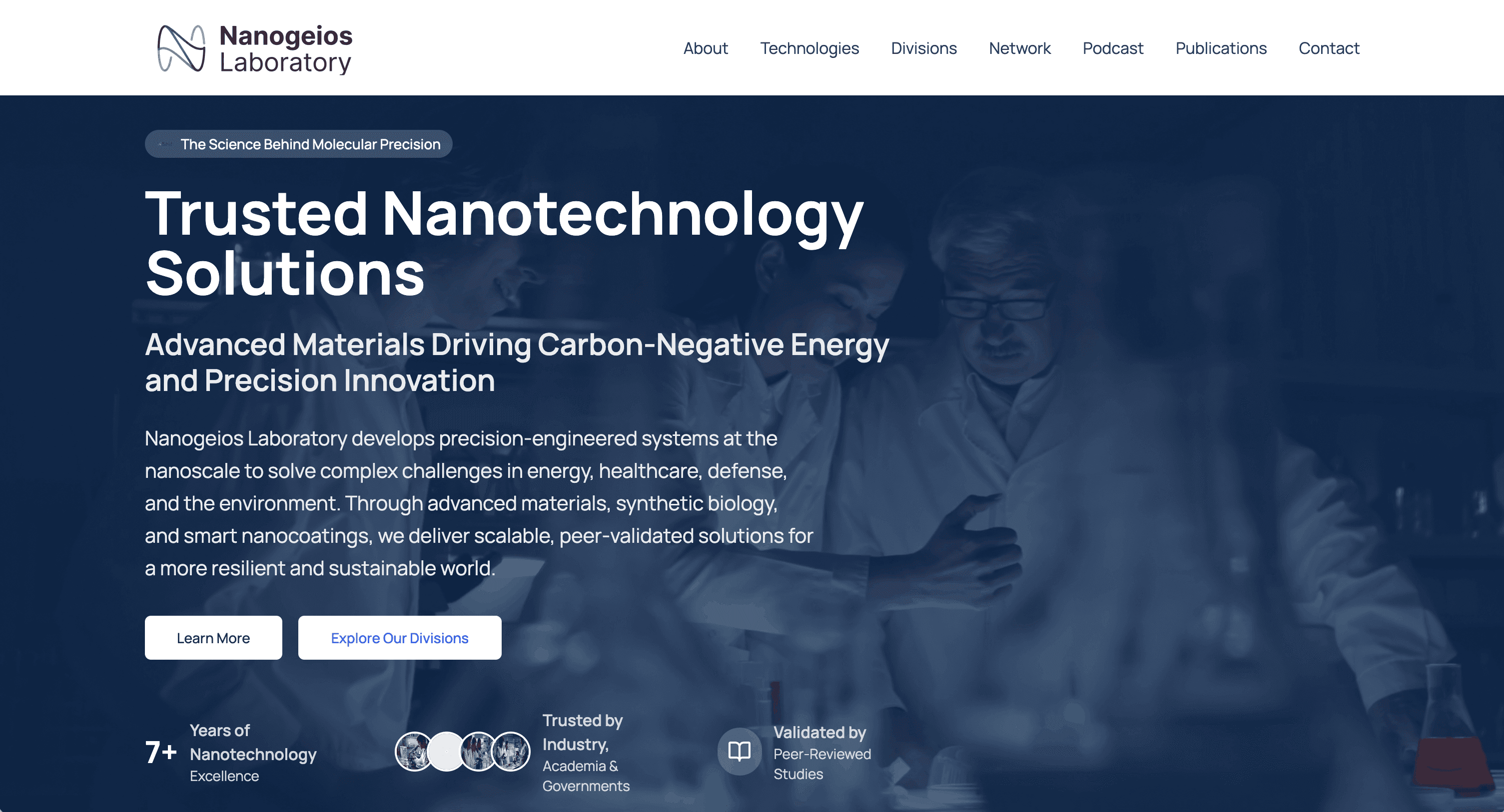 NANOGEIOS Laboratory homepage snapshot